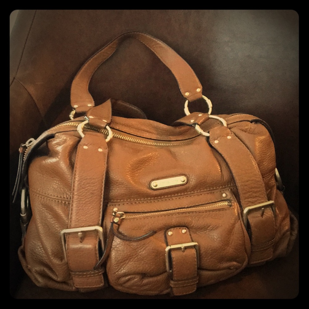 Michael Kors brown leather satchel